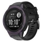 For Garmin Instinct 2S Metal Buckle Solid Color Silicone Watch Band(Black)