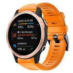 For Garmin Fenix 6S Metal Buckle Solid Color Silicone Watch Band(Orange)