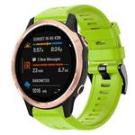 For Garmin Fenix 6S Metal Buckle Solid Color Silicone Watch Band(Green)