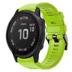 For Garmin Fenix 6S Pro Metal Buckle Solid Color Silicone Watch Band(Green)