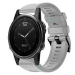 For Garmin Fenix 5S Metal Buckle Solid Color Silicone Watch Band(Grey)