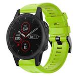 For Garmin Fenix 5S Plus Metal Buckle Solid Color Silicone Watch Band(Green)