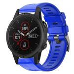 For Garmin Fenix 5S Plus Metal Buckle Solid Color Silicone Watch Band(Skyblue)