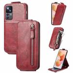 For Xiaomi 12T / 12T Pro / Redmi K50 Ultra Zipper Wallet Vertical Flip Leather Phone Case(Red)