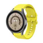 For Samsung Galaxy Watch 4 Wave Dotted Pure Color Buckle Silicone Watch Band(Yellow)