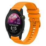 For Garmin Forerunner 255S 18mm Wavy Dotted Solid-Color Silicone Watch Band(Amber yellow)