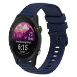 For Garmin Forerunner 255S 18mm Wavy Dotted Solid-Color Silicone Watch Band(Dark Blue)