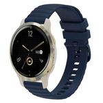 For Garmin Venu 2S 18mm Wavy Dotted Solid-Color Silicone Watch Band(Dark Blue)