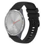 For Garmin Vivomove 3S 18mm Wavy Dotted Solid-Color Silicone Watch Band(Black)