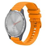 For Garmin Vivomove 3S 18mm Wavy Dotted Solid-Color Silicone Watch Band(Amber yellow)