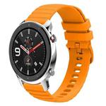 For Amazfit GTR 4 22mm Wavy Dotted Solid-Color Silicone Watch Band(Amber Yellow)