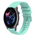 For Amazfit GTR 3 Pro 22mm Wavy Dotted Solid-Color Silicone Watch Band(Green)