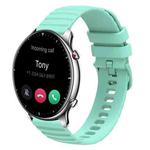 For Amazfit GTR 2 22mm Wavy Dotted Solid-Color Silicone Watch Band(Green)