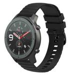 For Amazfit GTR 47mm 22mm Wavy Dotted Solid-Color Silicone Watch Band(Black)