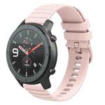 For Amazfit GTR 47mm 22mm Wavy Dotted Solid-Color Silicone Watch Band(Pink)