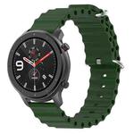 For Amazfit GTR 4 22mm Ocean Style Solid Color Silicone Watch Band(Army Green)