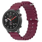 For Amazfit GTR 4 22mm Ocean Style Solid Color Silicone Watch Band(Wine Red)