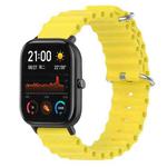 For Amazfit GTS 4 Mini 20mm Ocean Style Solid Color Silicone Watch Band(Yellow)