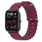 For Amazfit GTS 4 Mini 20mm Ocean Style Solid Color Silicone Watch Band(Wine Red)