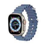 Ocean Silicone Metal Head Watch Band For Apple Watch Ultra 49mm / Series 8&7 45mm / SE 2&6&SE&5&4 44mm / 3&2&1 42mm(Lavender Gray)