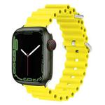 Ocean Silicone Metal Head Watch Band For Apple Watch Series 8&7 41mm / SE 2&6&SE&5&4 40mm / 3&2&1 38mm(Yellow)