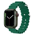 Ocean Silicone Metal Head Watch Band For Apple Watch Series 8&7 41mm / SE 2&6&SE&5&4 40mm / 3&2&1 38mm(Army Green)