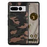 For Google Pixel 7 Pro Camouflage Leather Phone Case(Brown)