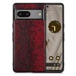 For Google Pixel 7 Snakeskin Leather Phone Case(Red)