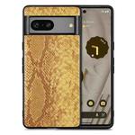 For Google Pixel 7 Snakeskin Leather Phone Case(Yellow)