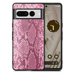 For Google Pixel 7 Pro SnakeskinLeather Phone Case(Pink)