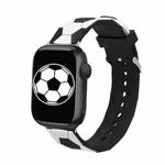 Football Style Metal Connector Silicone Watch Band For Apple Watch Ultra 49mm / Series 8&7 45mm / SE 2&6&SE&5&4 44mm / 3&2&1 42mm(White+Black)