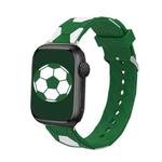 Football Style Metal Connector Silicone Watch Band For Apple Watch Ultra 49mm / Series 8&7 45mm / SE 2&6&SE&5&4 44mm / 3&2&1 42mm(Green+White)