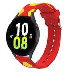 For Samsung Galaxy Watch5 / 5 Pro 20mm Football Style Metal Connector Silicone Watch Band(Red+Yellow)