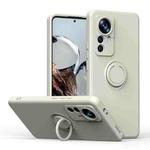 For Xiaomi 12T / 12T Pro Ring Kickstand TPU Silicone Phone Case(Antique White)
