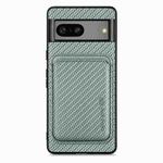 For Google Pixel 7 Carbon Fiber Leather Card Magsafe Phone Case(Green)