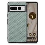 For Google Pixel 7 Pro Carbon Fiber Texture Leather Back Cover Phone Case(green)