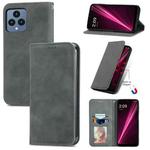 For T-Mobile Revvl 6 5G Retro Skin Feel Magnetic Leather Phone Case(Gray)