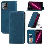 For T-Mobile Revvl 6 Pro 5G Retro Skin Feel Magnetic Leather Phone Case(Blue)