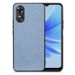 For OPPO A17 Carbon Fiber Texture Leather Back Cover Phone Case(Blue)