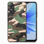For OPPO A17 Camouflage Leather Back Cover Phone Case(Green)
