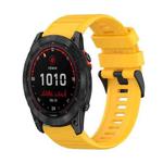 For Garmin Fenix 7X 26mm Horizontal Texture Silicone Watch Band with Removal Tool(Yellow)