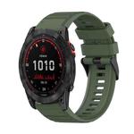 For Garmin Fenix 7X 26mm Horizontal Texture Silicone Watch Band with Removal Tool(Army Green)