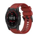 For Garmin Fenix 7X Solar 26mm Horizontal Texture Silicone Watch Band with Removal Tool(Red)