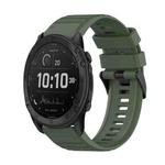 For Garmin Tactix Delta 26mm Horizontal Texture Silicone Watch Band with Removal Tool(Army Green)