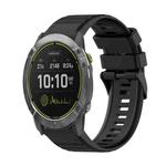 For Garmin Enduro 26mm Horizontal Texture Silicone Watch Band with Removal Tool(Black)