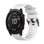 For Garmin Enduro 26mm Horizontal Texture Silicone Watch Band with Removal Tool(White)