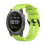For Garmin Enduro 26mm Horizontal Texture Silicone Watch Band with Removal Tool(Lime Green)