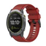 For Garmin Enduro 26mm Horizontal Texture Silicone Watch Band with Removal Tool(Red)