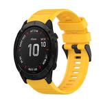 For Garmin Fenix 6X 26mm Horizontal Texture Silicone Watch Band with Removal Tool(Yellow)