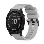 For Garmin Fenix 6X Sapphire 26mm Horizontal Texture Silicone Watch Band with Removal Tool(Grey)